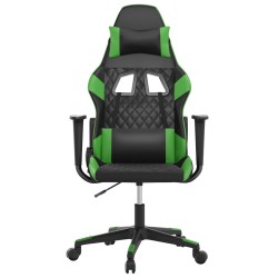 vidaXL Sedia da Gaming Massaggiante Nero e Verde in Similpelle