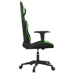 vidaXL Sedia da Gaming Massaggiante Nero e Verde in Similpelle