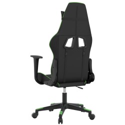 vidaXL Sedia da Gaming Massaggiante Nero e Verde in Similpelle