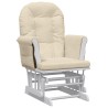 vidaXL Poltrona Glider con Sgabello Bianco Crema in Tessuto