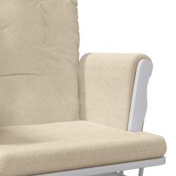 vidaXL Poltrona Glider con Sgabello Bianco Crema in Tessuto