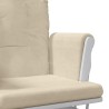 vidaXL Poltrona Glider con Sgabello Bianco Crema in Tessuto