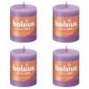 Bolsius Candele Rustiche a Colonna Shine 4 pz 80x68 mm Viola Vibrante