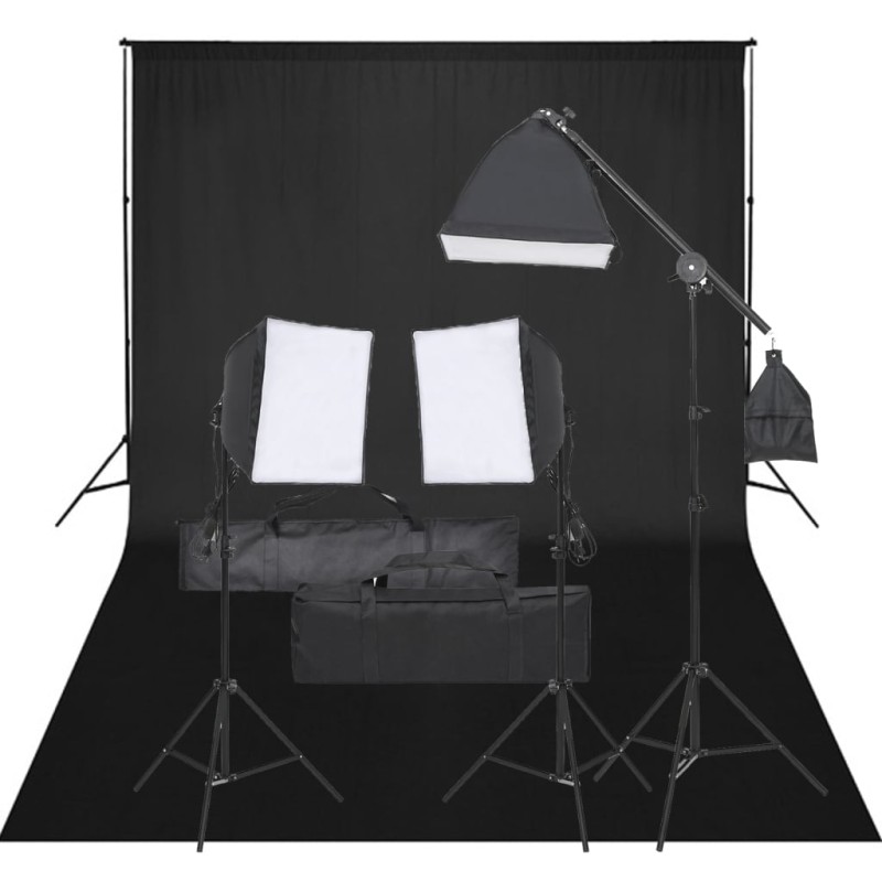    Kit per Studio Fotografico con Set di Luci e Fondale