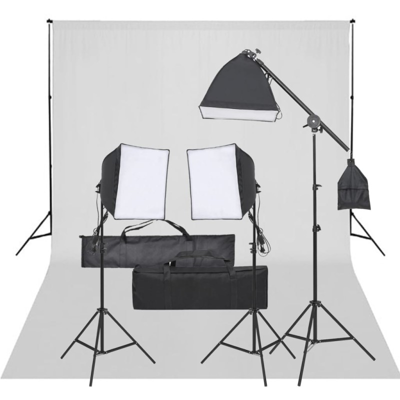    Kit per Studio Fotografico con Set di Luci e Fondale