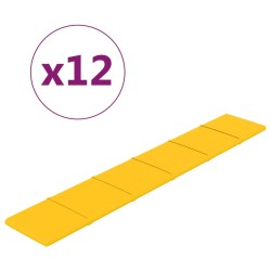 vidaXL Pannelli Murali 12 pz Gialli 90x15 cm Velluto 1,62 m²