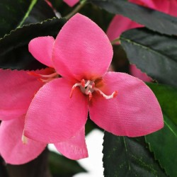    Pianta Artificiale di Rododendro con Vaso 155 cm Verde e Rosa