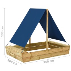    Sabbiera con Tetto 160x100x133 cm Legno di Pino Impregnato