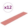 vidaXL Pannelli Murali 12 pz Rosa 90x15 cm Velluto 1,62 m²