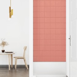 vidaXL Pannelli Murali 12 pz Rosa 90x15 cm Velluto 1,62 m²