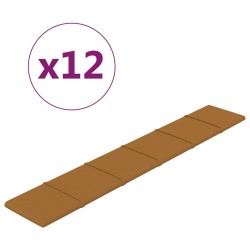 vidaXL Pannelli Murali 12 pz Marroni 90x15 cm Velluto 1,62 m²