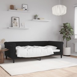 vidaXL Letto da Giorno Nero 90x190 cm in Velluto