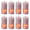 Bolsius Candele Rustiche a Colonna Shine 8 pz 100x50 mm Rosa Cenere