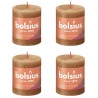 Bolsius Candele Rustiche a Colonna Shine 4 pz 80x68mm Marrone Speziato