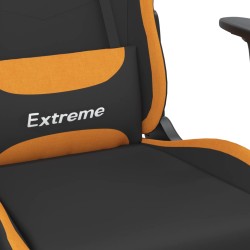 vidaXL Sedia da Gaming Nero e Arancione in Tessuto