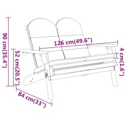 vidaXL Panchina Giardino Adirondack Cuscini 126 cm Massello di Acacia