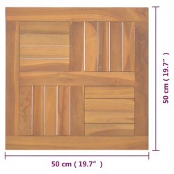    Piano Tavolo Quadrato 50x50x2,5 cm in Legno Massello di Teak