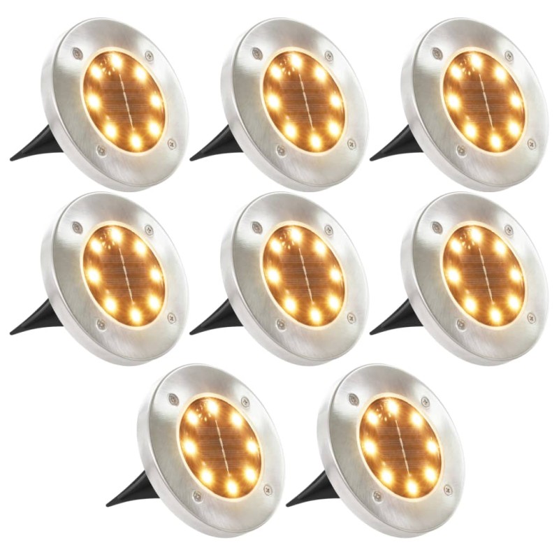    Lampade Solari da Terra 8 pz Luci a LED Bianche