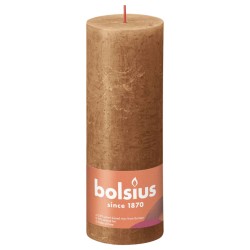 Bolsius Candele Rustiche a Colonna Shine 4 pz 190x68 mm Marrone Spezia