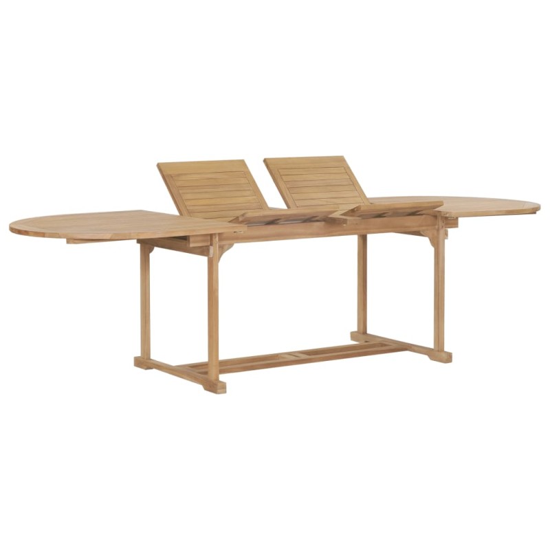    Tavolo da Giardino Allungabile 180-280x100x75cm in Teak Ovale