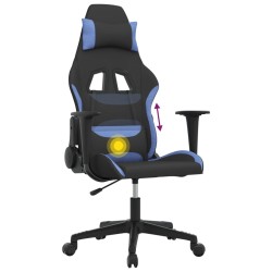 vidaXL Sedia da Gaming Nero e Blu in Tessuto