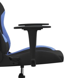 vidaXL Sedia da Gaming Nero e Blu in Tessuto