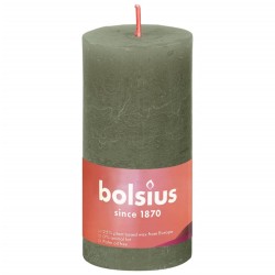 Bolsius Candele Rustiche a Colonna 8 pz 100x50 mm Verde Oliva