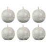 Bolsius Candele Rustiche a Sfera Shine 6 pz 76x71 mm Grigio Sabbia