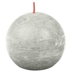 Bolsius Candele Rustiche a Sfera Shine 6 pz 76x71 mm Grigio Sabbia