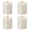 Bolsius Candele Pilastro Rustiche Shimmer 4 pz 80x68 mm Avorio