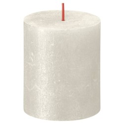 Bolsius Candele Pilastro Rustiche Shimmer 4 pz 80x68 mm Avorio