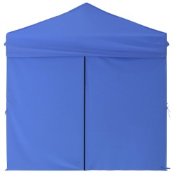 Tenda per Feste Pieghevole con Pareti Laterali Blu 2x2 m