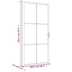 vidaXL Porta Interna 102,5x201,5 cm Nero Opaco in Vetro e Alluminio