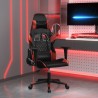 vidaXL Sedia Gaming Massaggio Nero e Rosso Vino in Similpelle