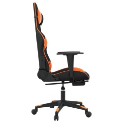 vidaXL Sedia Gaming Massaggio Poggiapiedi Nero e Arancione Similpelle