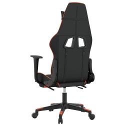 vidaXL Sedia Gaming Massaggio Poggiapiedi Nero e Arancione Similpelle