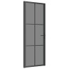 vidaXL Porta Interna 76x201,5 cm Nera in Vetro ESG e Alluminio