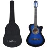 Set Chitarra Classica Western 12 pz con 6 Corde Blu 38"