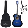 Set Chitarra Classica Western 12 pz con 6 Corde Blu 38"