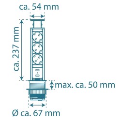 SCHÜTTE Presa da Incasso a 3 Vie E1 Nera