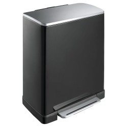 EKO Pattumiera a Pedale E-Cube 50 L Nero Opaco