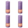 Bolsius Candele Rustiche a Colonna Shine 4 pz 190x68 mm Viola Vibrante