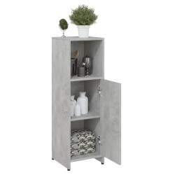    Armadio da Bagno Grigio Cemento 30x30x95 cm in Truciolato