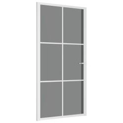 vidaXL Porta Interna 102,5x201,5 cm Bianca in Vetro ESG e Alluminio