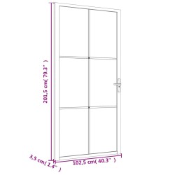 vidaXL Porta Interna 102,5x201,5 cm Bianca in Vetro ESG e Alluminio