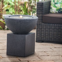 HEISSNER Fontana da Terrazza a Cubo 31x31x31 cm Nera