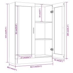    Mobile Vetrina Rovere Marrone 82,5x30,5x115cm Legno ingegnerizzato