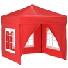 Tenda per Feste Pieghevole con Pareti Laterali Rosso 2x2 m