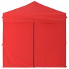 Tenda per Feste Pieghevole con Pareti Laterali Rosso 2x2 m