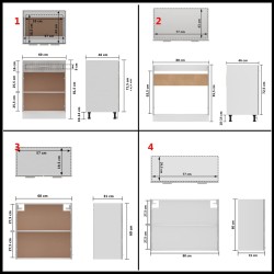 vidaXL Set Armadi da Cucina 4 pz Grigio Cemento in Truciolato